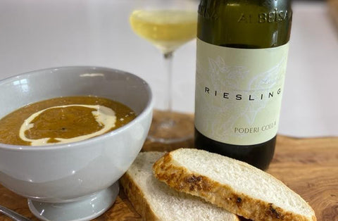 Pumpkin Spiced Soup and dry Riesling...